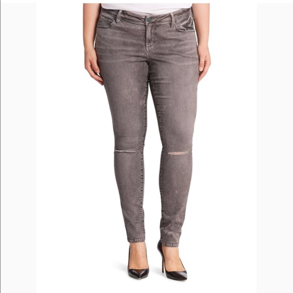 Slinky Brand Denim - Slink Brand Jeans Grey Skinny Distressed 20 NEW